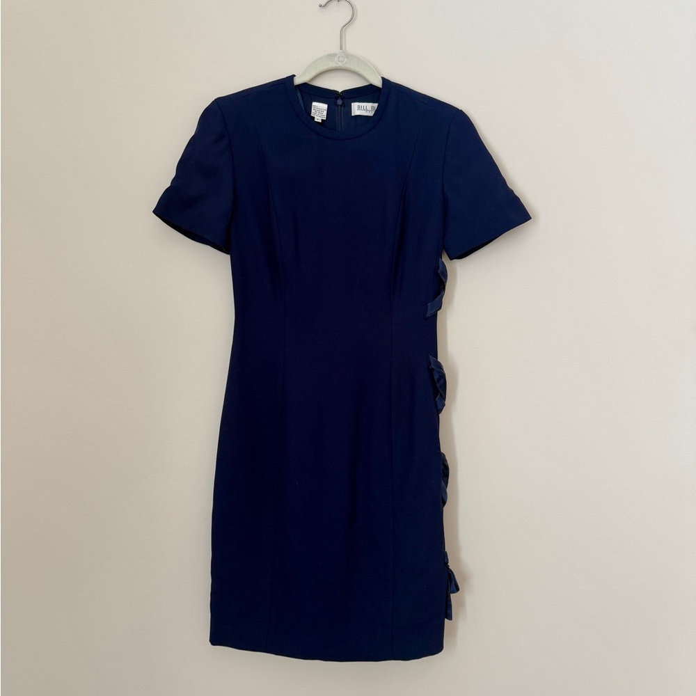 Vintage Bill Blass Navy Cocktail Dress (late 80s - early 90s)